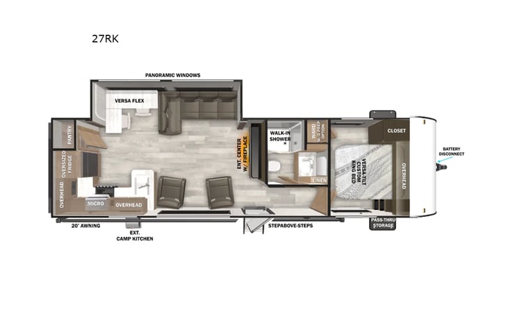 Representative floor plan provided by a trusted RVshare partner.