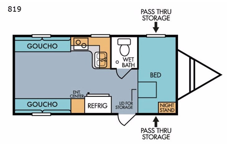 Representative floor plan provided by a trusted RVshare partner.