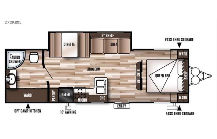 Representative floor plan provided by a trusted RVshare partner.