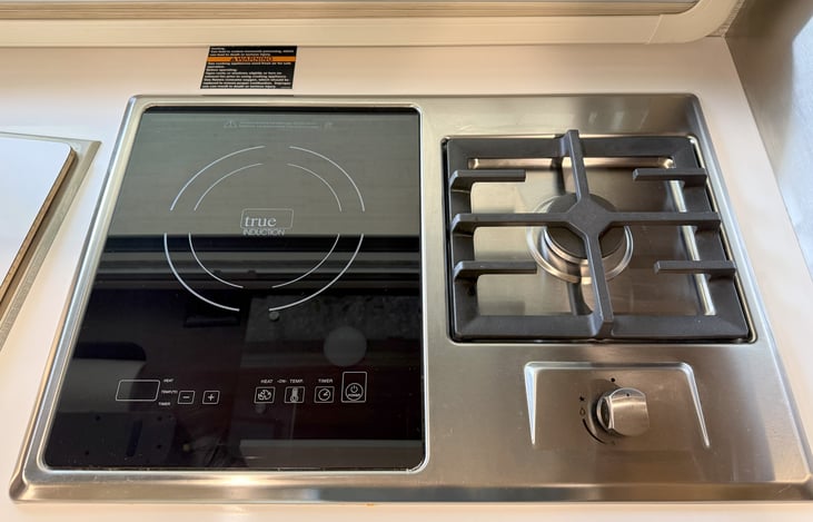 induction burner (left) & propane gas burner (right)