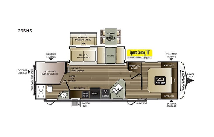 Representative floor plan provided by a trusted RVshare partner.