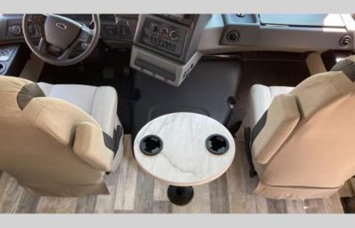 driver cab with table