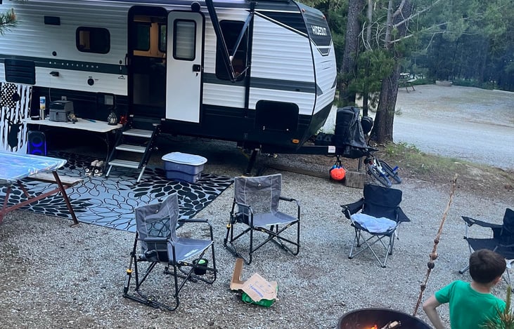 LED lighting under awning