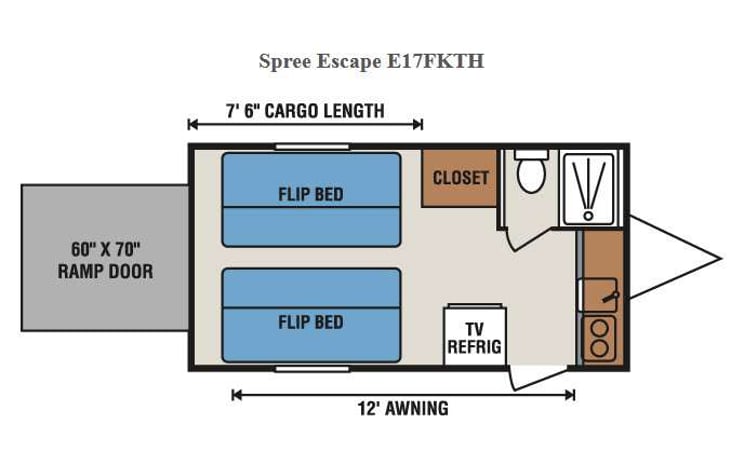 Representative floor plan provided by a trusted RVshare partner.