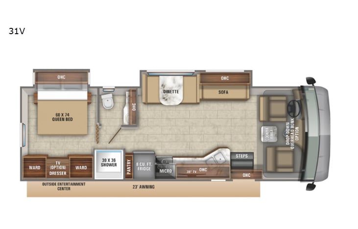 Representative floor plan provided by a trusted RVshare partner.