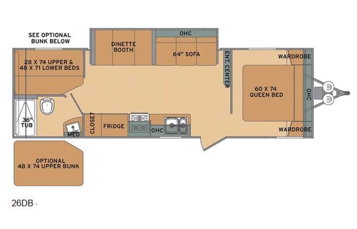 Representative floor plan provided by a trusted RVshare partner.