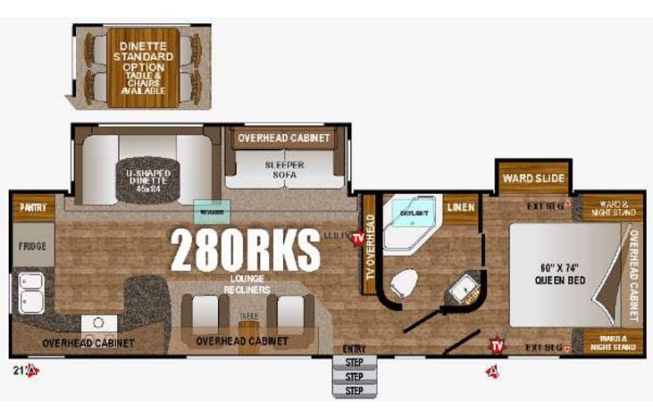 Representative floor plan provided by a trusted RVshare partner.