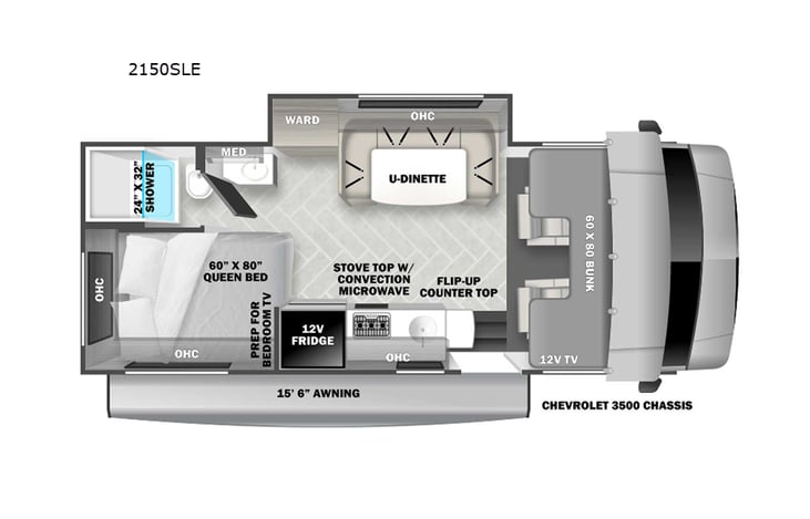 Representative floor plan provided by a trusted RVshare partner.