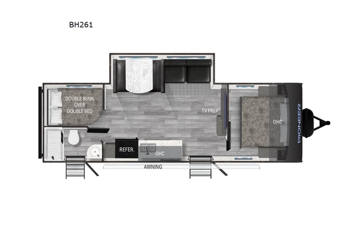Representative floor plan provided by a trusted RVshare partner.