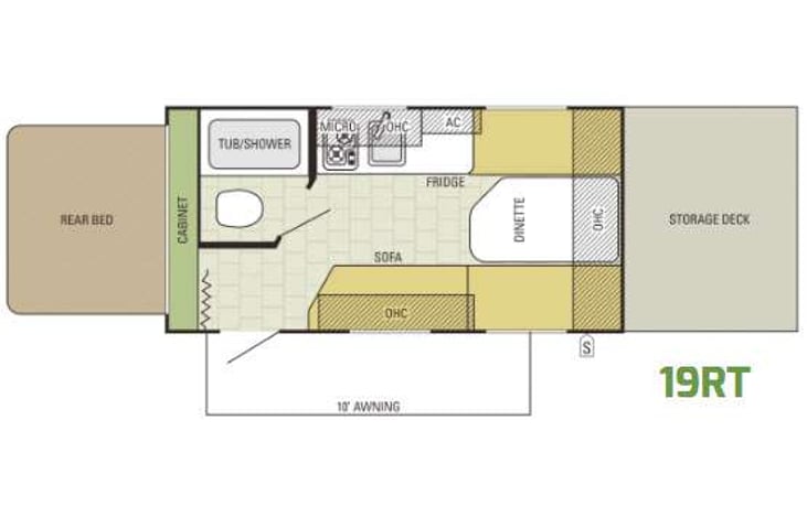 Representative floor plan provided by a trusted RVshare partner.