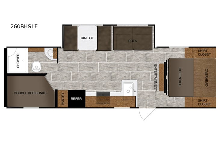 Representative floor plan provided by a trusted RVshare partner.