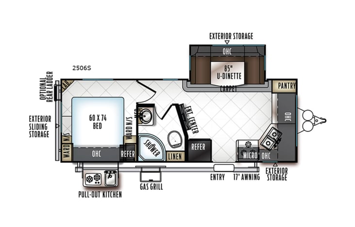 Representative floor plan provided by a trusted RVshare partner.