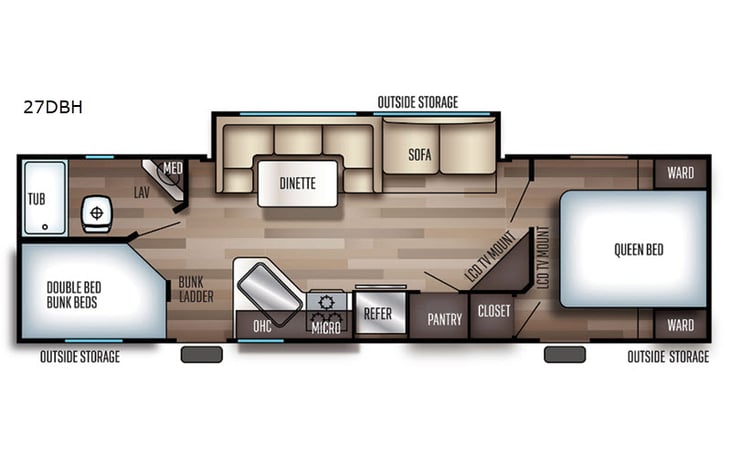 Representative floor plan provided by a trusted RVshare partner.