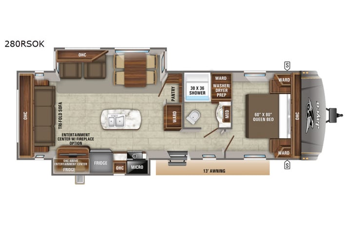 Representative floor plan provided by a trusted RVshare partner.