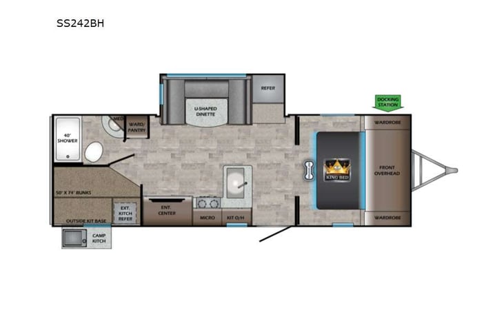 Representative floor plan provided by a trusted RVshare partner.