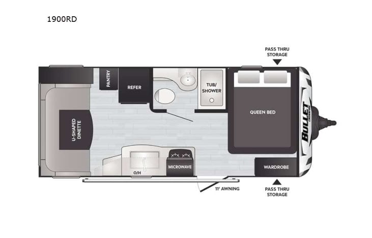 Representative floor plan provided by a trusted RVshare partner.