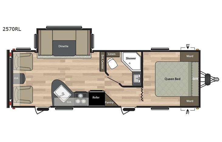 Representative floor plan provided by a trusted RVshare partner.