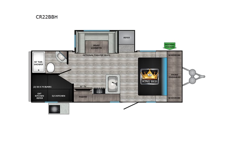 Representative floor plan provided by a trusted RVshare partner.