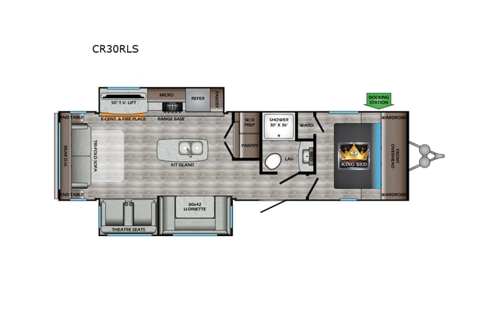 Representative floor plan provided by a trusted RVshare partner.