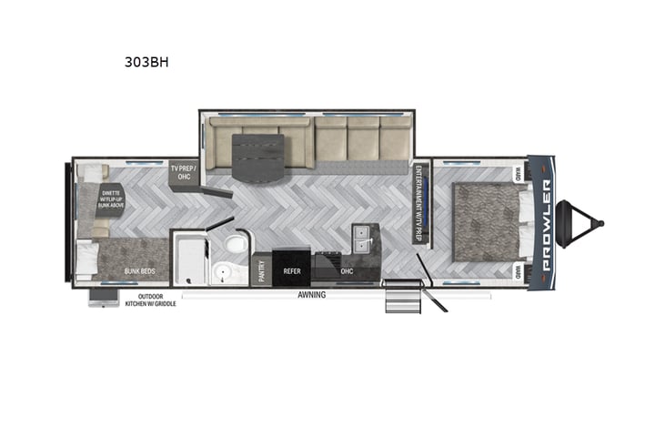Representative floor plan provided by a trusted RVshare partner.