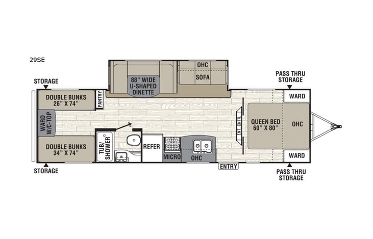 Representative floor plan provided by a trusted RVshare partner.