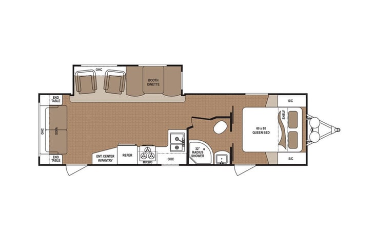 Representative floor plan provided by a trusted RVshare partner.