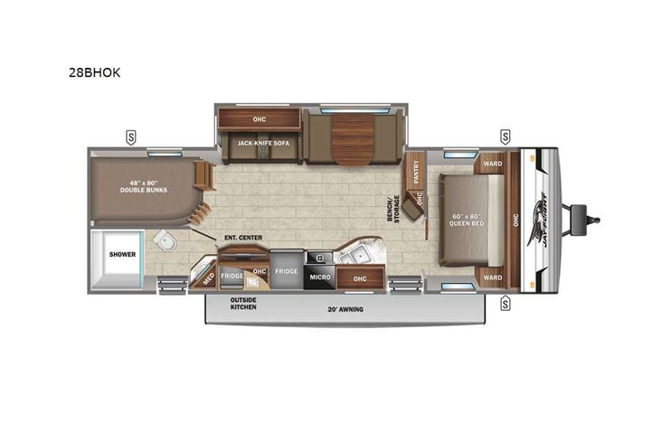 Representative floor plan provided by a trusted RVshare partner.