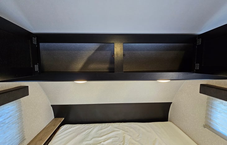 Storage above queen bed