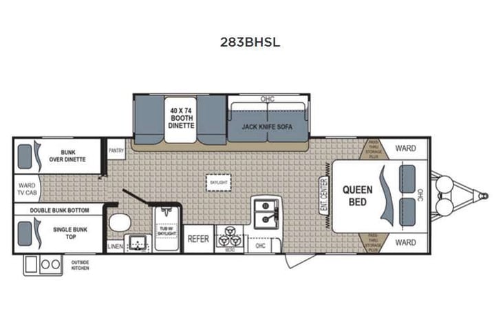 Representative floor plan provided by a trusted RVshare partner.