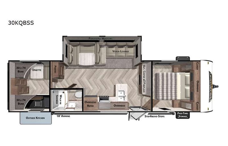 Representative floor plan provided by a trusted RVshare partner.