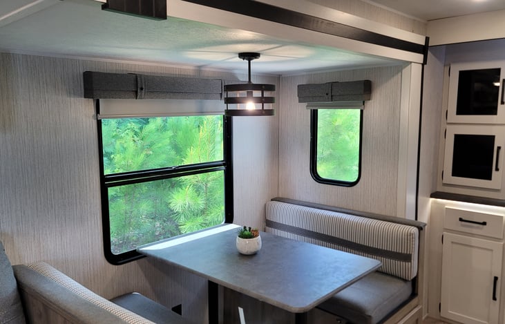 Let in the morning's nature lighting while feasting on a big breakfast.