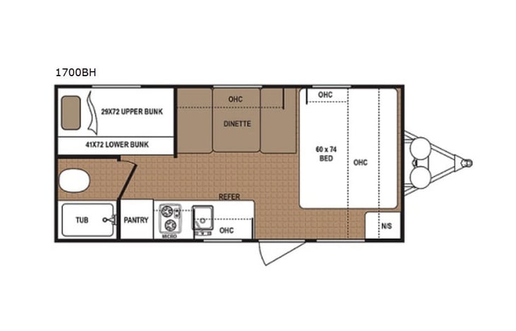 Representative floor plan provided by a trusted RVshare partner.
