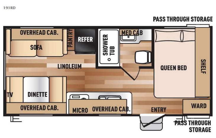 Representative floor plan provided by a trusted RVshare partner.