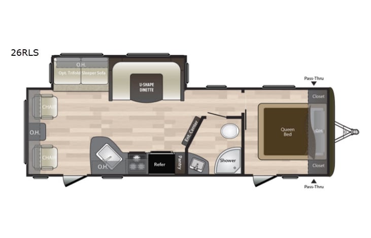 Representative floor plan provided by a trusted RVshare partner.