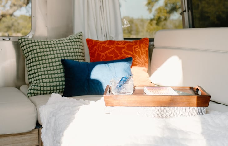 Plenty of space to spread out and relax, every item carefully chose to increase comfort without crowding.