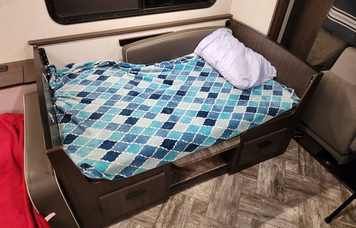 Dinette in "night mode" as bed