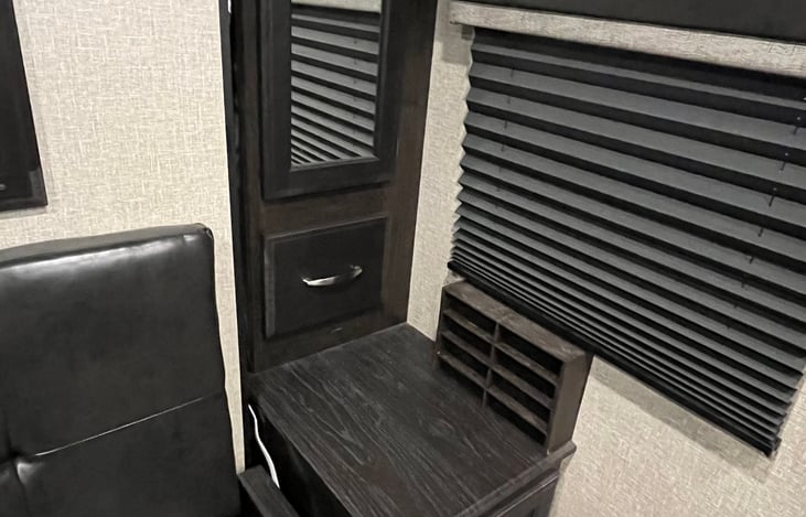 Lots of little mods & upgrades including this little organizer I built next to the murphy bed. Great for storing small items like wallets, keys, etc.