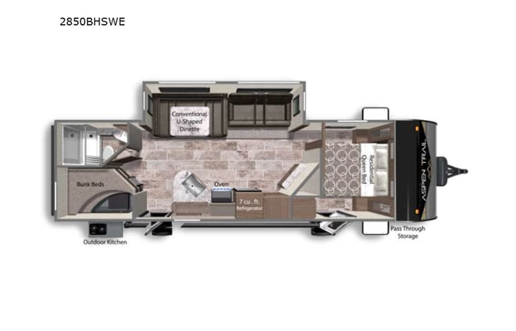 Representative floor plan provided by a trusted RVshare partner.