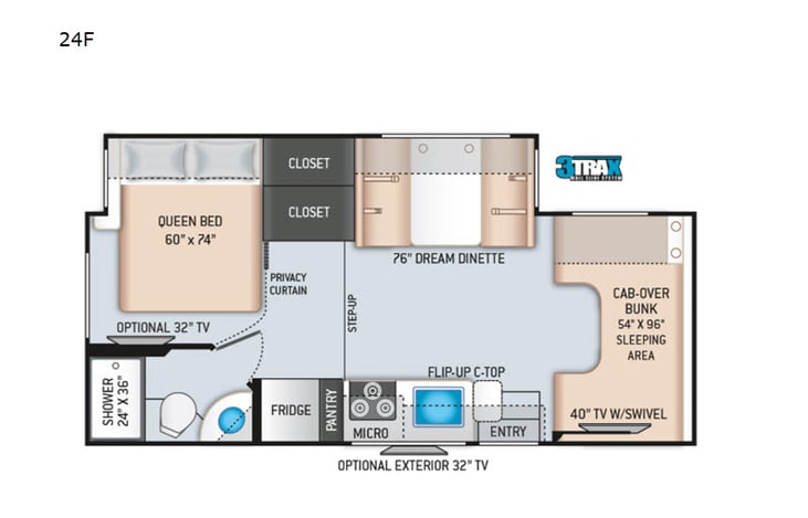 Representative floor plan provided by a trusted RVshare partner.