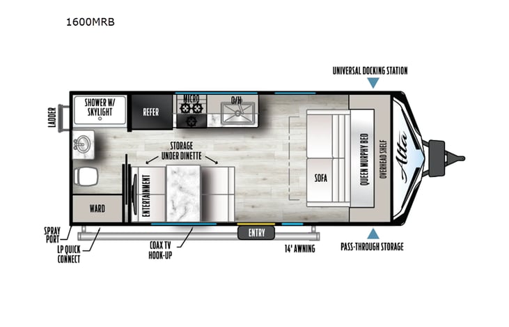 Representative floor plan provided by a trusted RVshare partner.