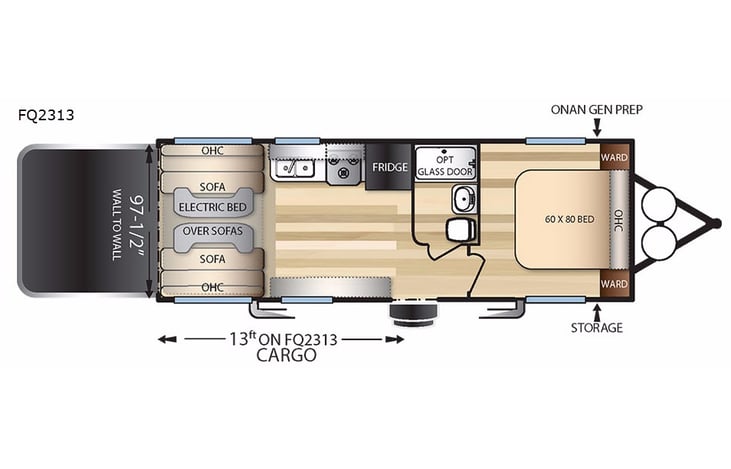 Representative floor plan provided by a trusted RVshare partner.