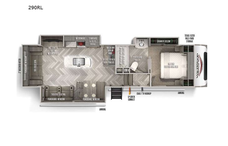 Representative floor plan provided by a trusted RVshare partner.