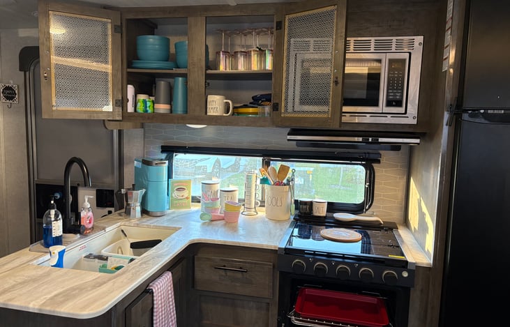 Fully stocked kitchen