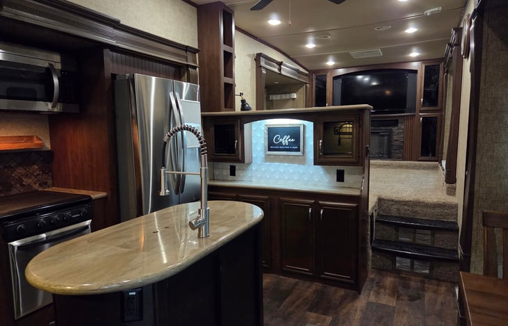 Spacious kitchen with high ceilings