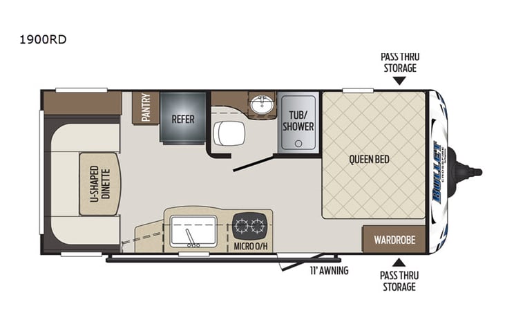Representative floor plan provided by a trusted RVshare partner.