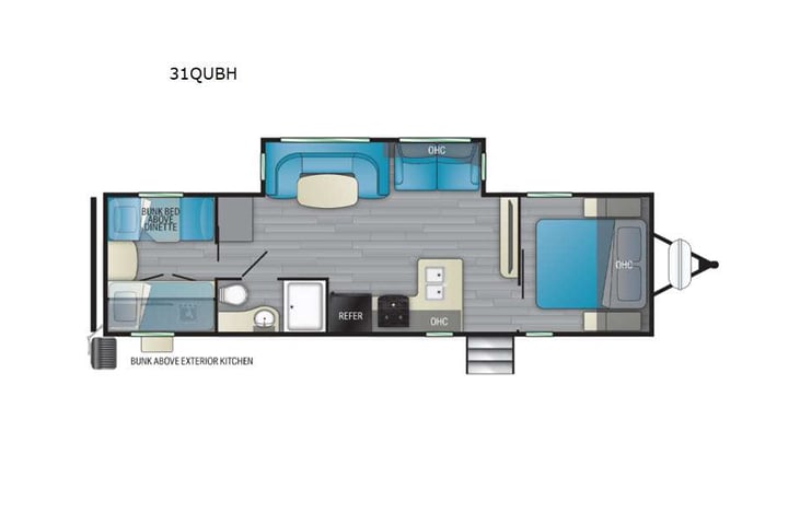 Representative floor plan provided by a trusted RVshare partner.