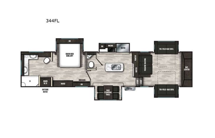 Representative floor plan provided by a trusted RVshare partner.