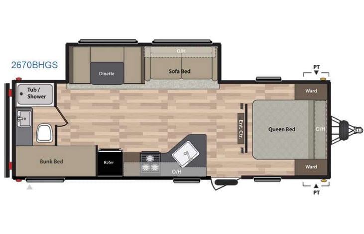 Representative floor plan provided by a trusted RVshare partner.