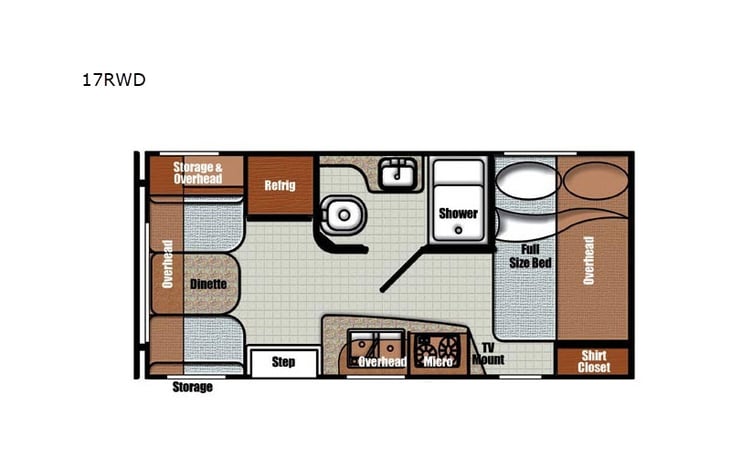 Representative floor plan provided by a trusted RVshare partner.