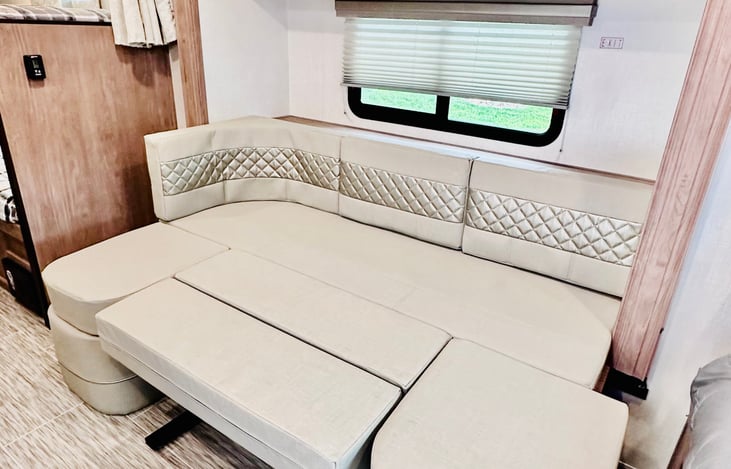 Table drops down to creat a 3rd sleeping area for 2 more people!